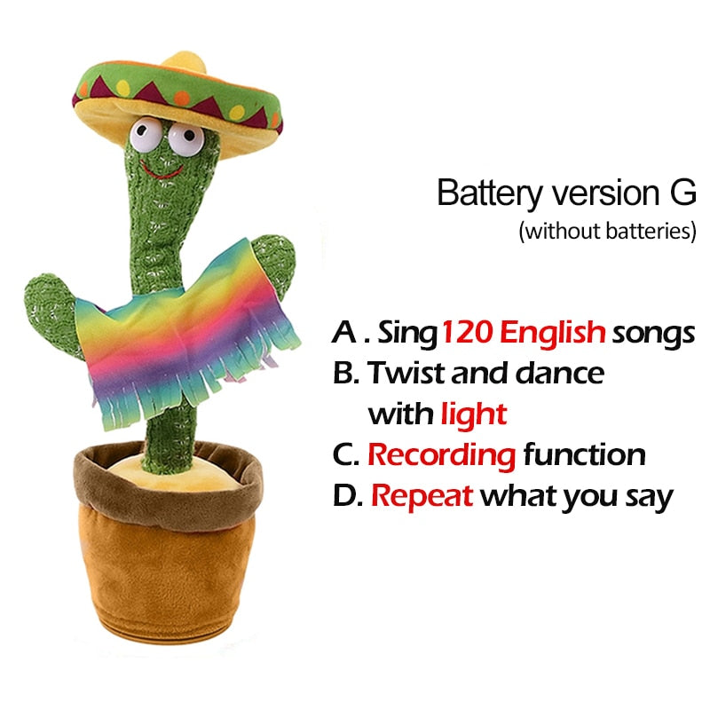 Lovely Talking Toy Dancing Cactus Doll Speak Talk Sound Record Repeat Toy Kawaii Cactus Toys Children Kids Education Toy Gift